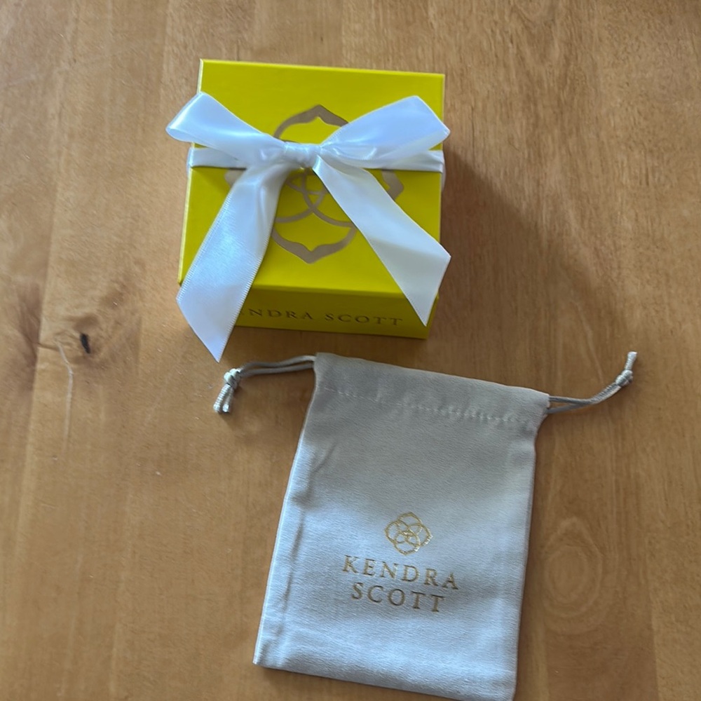 Kendra Scott Empty Yellow Jewelry Gift Box Ribbon Pouch Set
